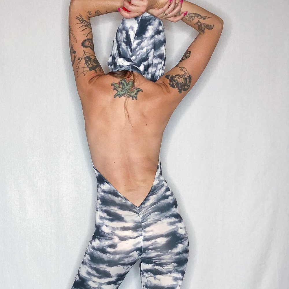 We Are All Onesie Camo Clouds Onesie with Lace Hood